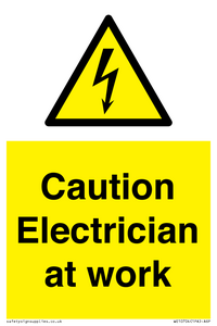 Caution Electrician at work